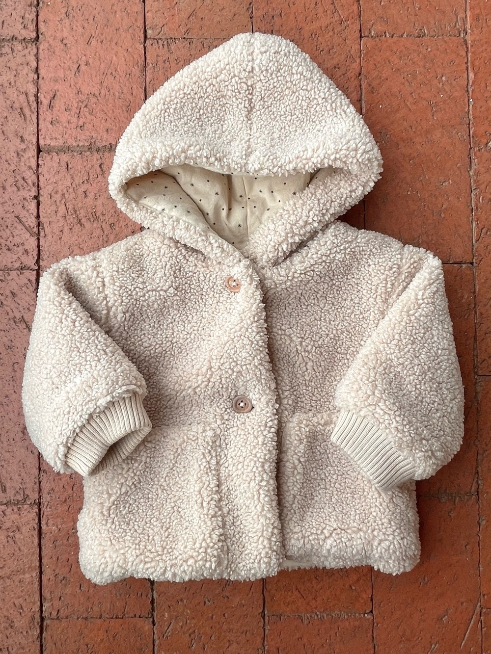 Zara baby sherpa coat, size 1-3M